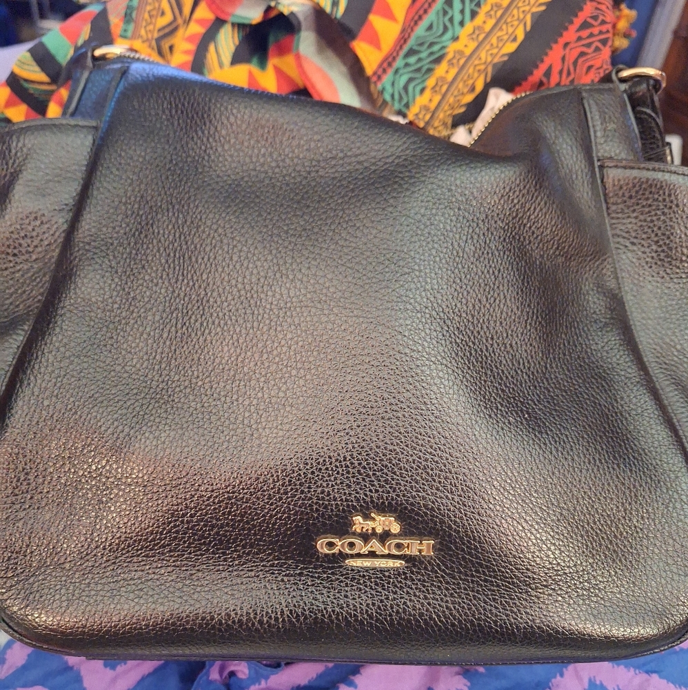 Coach Black Leather Messenger Bag